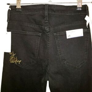 Joe's Jeans The Charlie High Rise Skinny Ankle Embroidered Distressed
